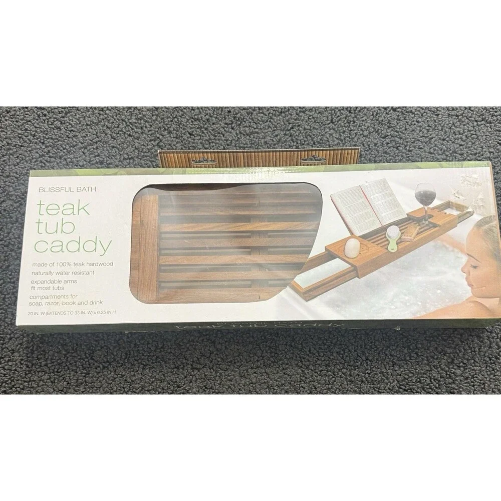 Teak Bathtub Tray, Wooden Bath Caddy for Bathtub, Bath Tub Wood Table for Tub